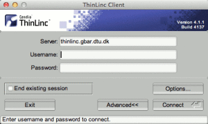 ThinLinc Access prompt